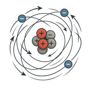 how sub atomic particles behave in a atom 