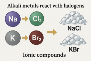 Alkali metals - reaction with Halagon