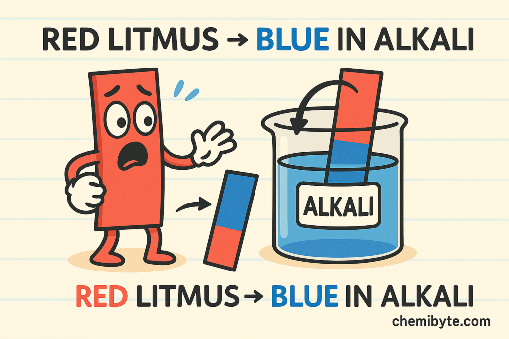 Blue litmus in base